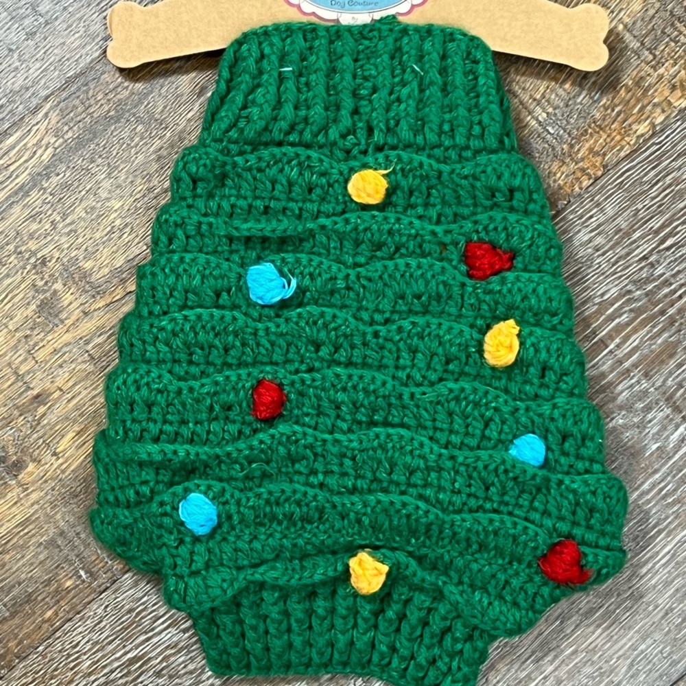Jabara - ‘Christmas Tree’ dog sweater. SZ: Small. NWT